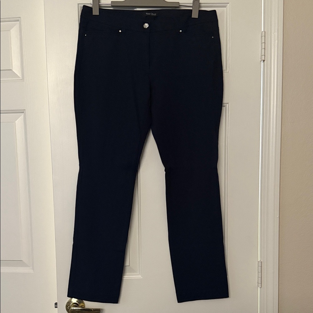 WHBM Stretch Navy Blue Trousers. EUC